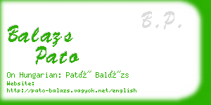 balazs pato business card